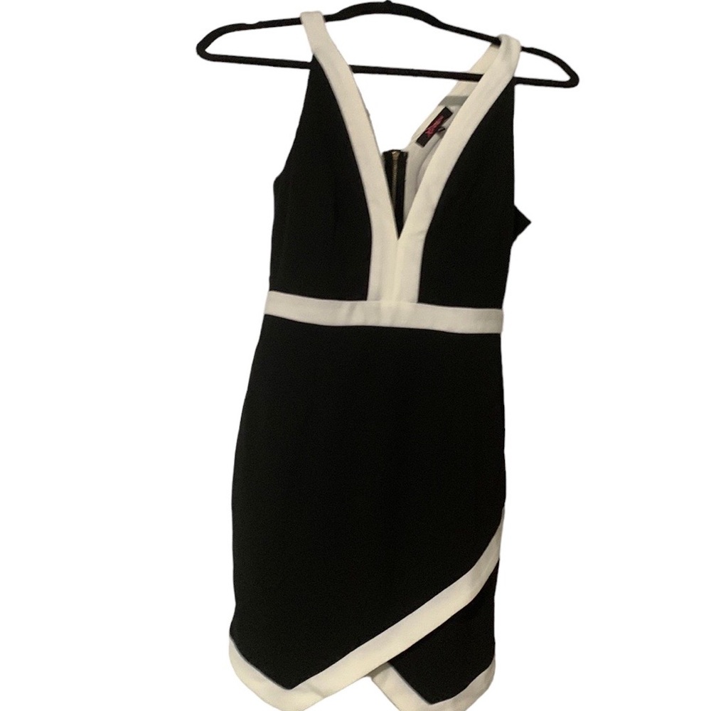 Xtaren Black & White Colour-block Bondage Dress US Size Small